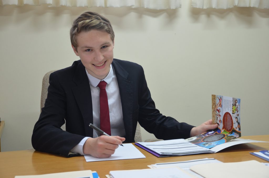 SOTE student William Lightfoot looked the part of School Principal for the pupil take over day.